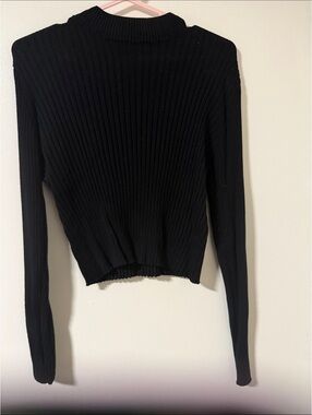 Garage Black Ribbed Long Sleeve Tee